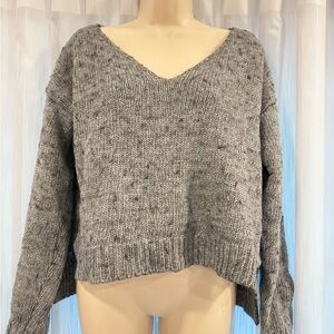 Brandy Melville Charcoal V-Neck Sweater